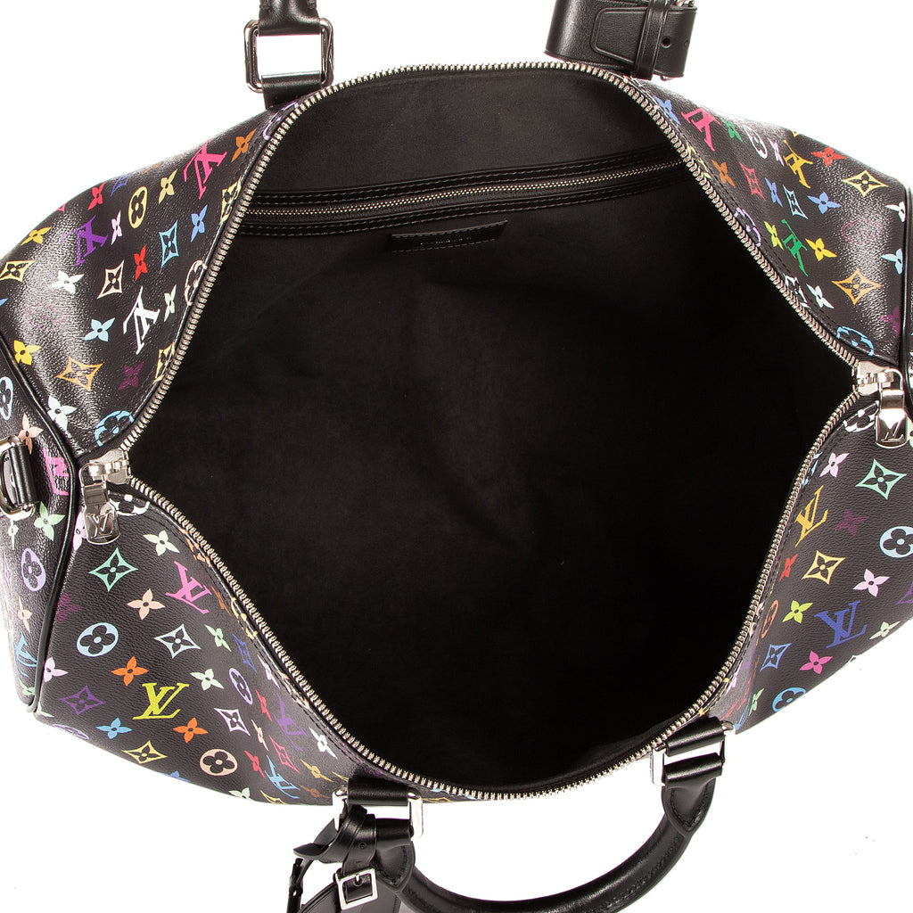 Bolso de viaje Re-Edition Takashi Murakami Multicolore Keepall 50 Monogram Multicolore negro