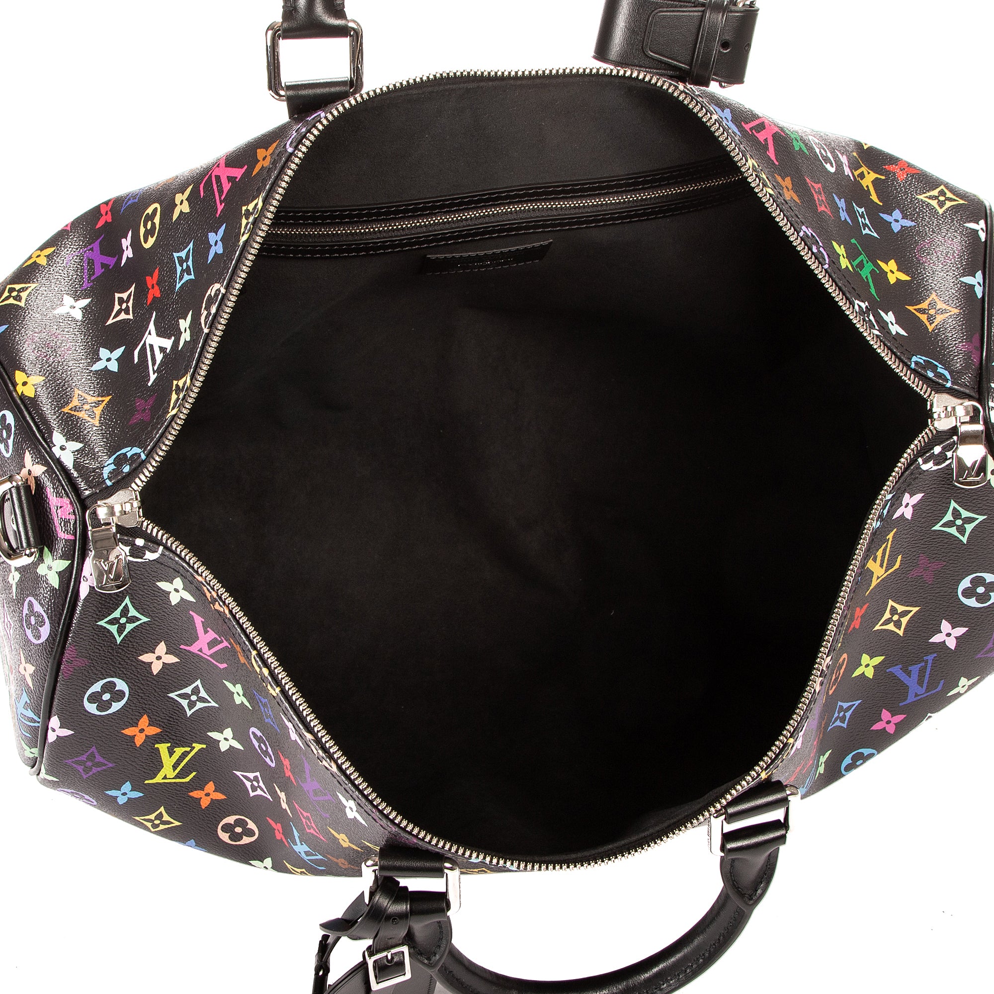 Bolso de viaje Re-Edition Takashi Murakami Multicolore Keepall 50 Monogram Multicolore negro