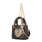 Shoulder Bag Ltd. Ed. Niki de Saint Phalle Lady Mini Black Heart-shaped Sequin-embellished leather