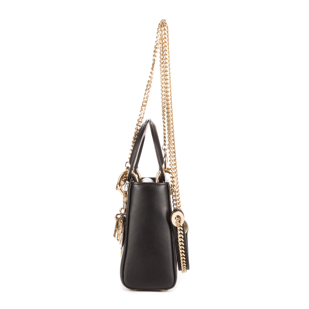 Shoulder Bag Ltd. Ed. Niki de Saint Phalle Lady Mini Black Heart-shaped Sequin-embellished leather