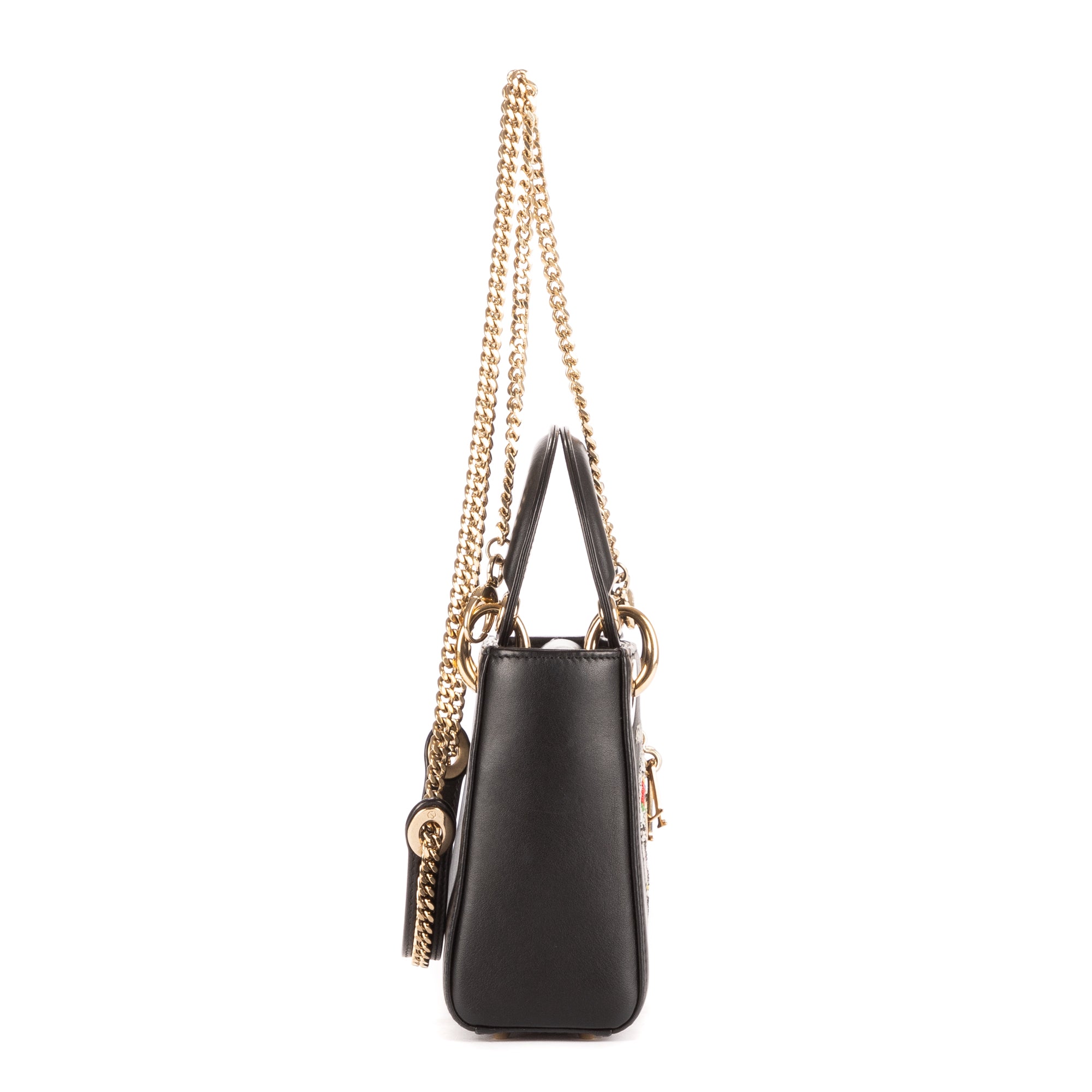 Shoulder Bag Ltd. Ed. Niki de Saint Phalle Lady Mini Black Heart-shaped Sequin-embellished leather