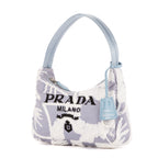 Shoulder Bag Re-Edition Drill Mini Blue Embroidery Canvas