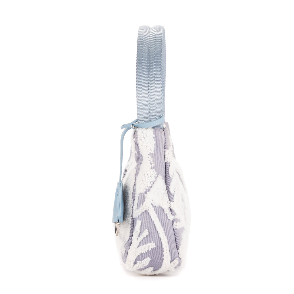 Shoulder Bag Re-Edition Drill Mini Blue Embroidery Canvas