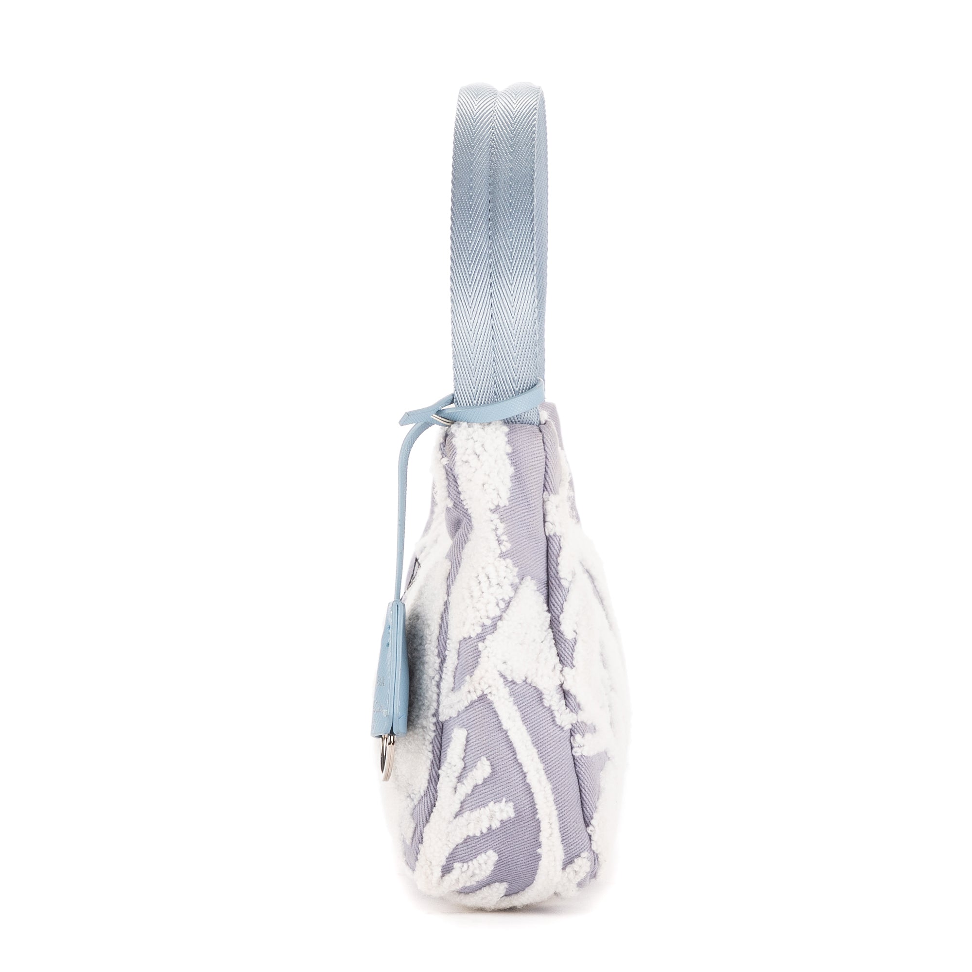 Shoulder Bag Re-Edition Drill Mini Blue Embroidery Canvas