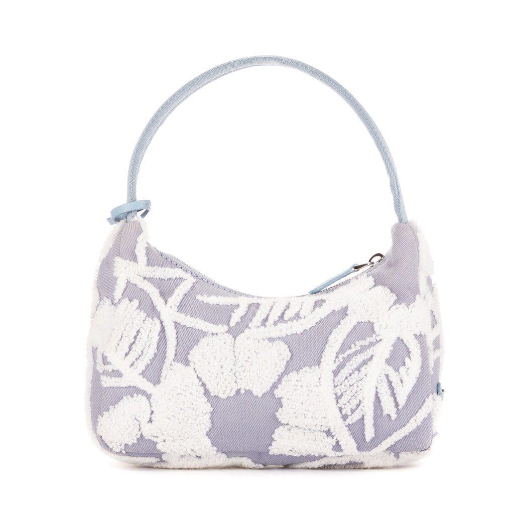 Shoulder Bag Re-Edition Drill Mini Blue Embroidery Canvas