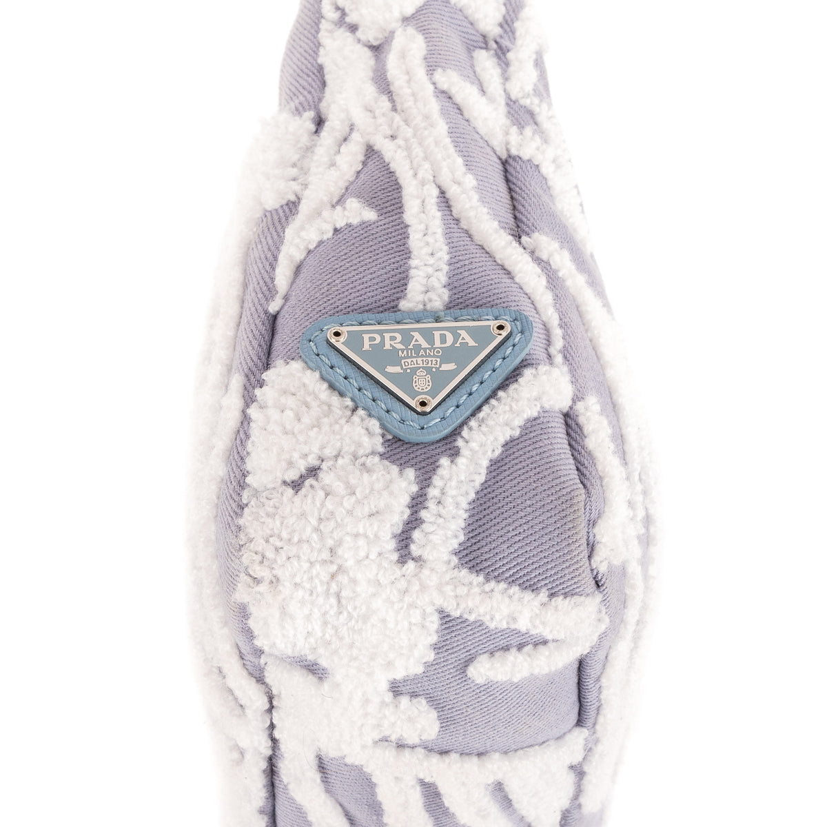 Shoulder Bag Re-Edition Drill Mini Blue Embroidery Canvas