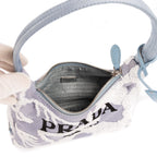 Shoulder Bag Re-Edition Drill Mini Blue Embroidery Canvas
