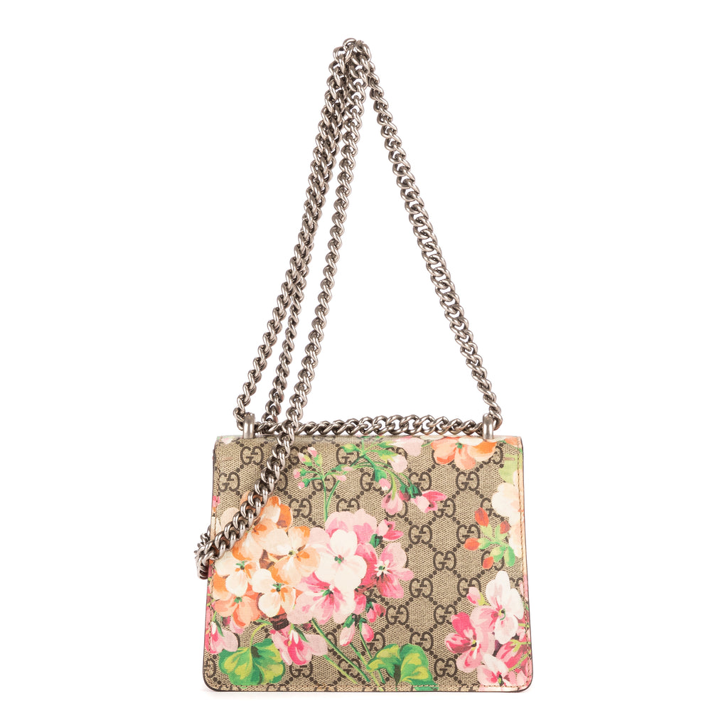 Bolso de hombro Floral Dionysus Cadena Bandolera Mini Beige Supreme Lona/Piel de Ante