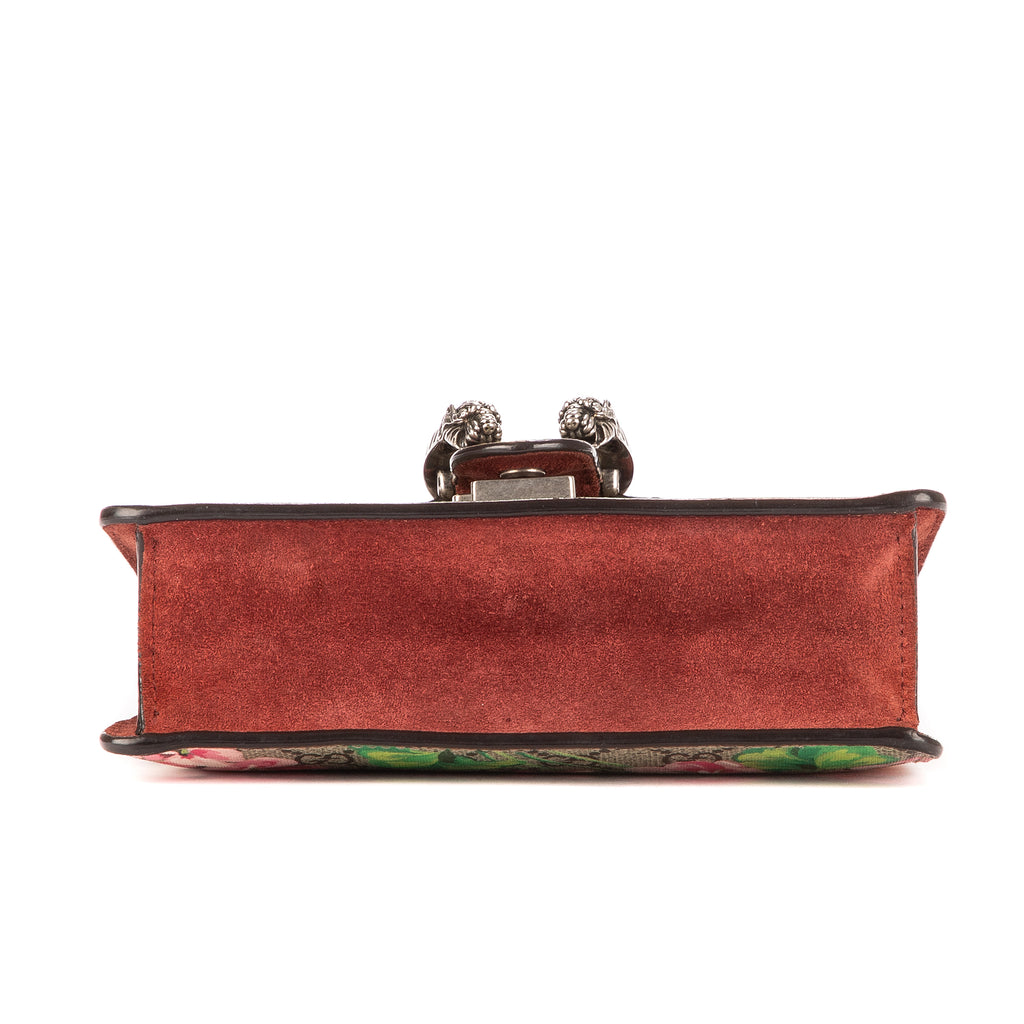 Bolso de hombro Floral Dionysus Cadena Bandolera Mini Beige Supreme Lona/Piel de Ante
