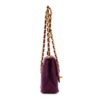 Shoulder Bag Rare Mini Suede Square Flap Purple Suede Quilted Leather