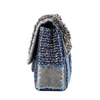 Chanel - Édition Limitée Grand Sac Classique à Rabat Patchwork - Bleu Denim