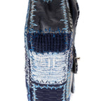 Chanel - Édition Limitée Grand Sac Classique à Rabat Patchwork - Bleu Denim