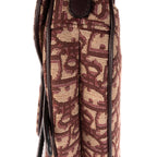 Sac à bandoulière Mini Saddle Oblique toile oblique Diorissimo bordeaux