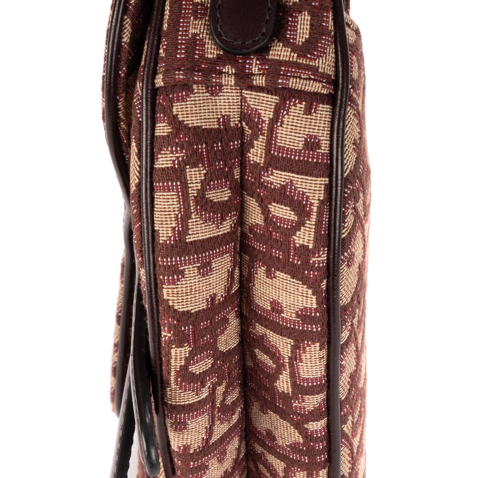Sac à bandoulière Mini Saddle Oblique toile oblique Diorissimo bordeaux