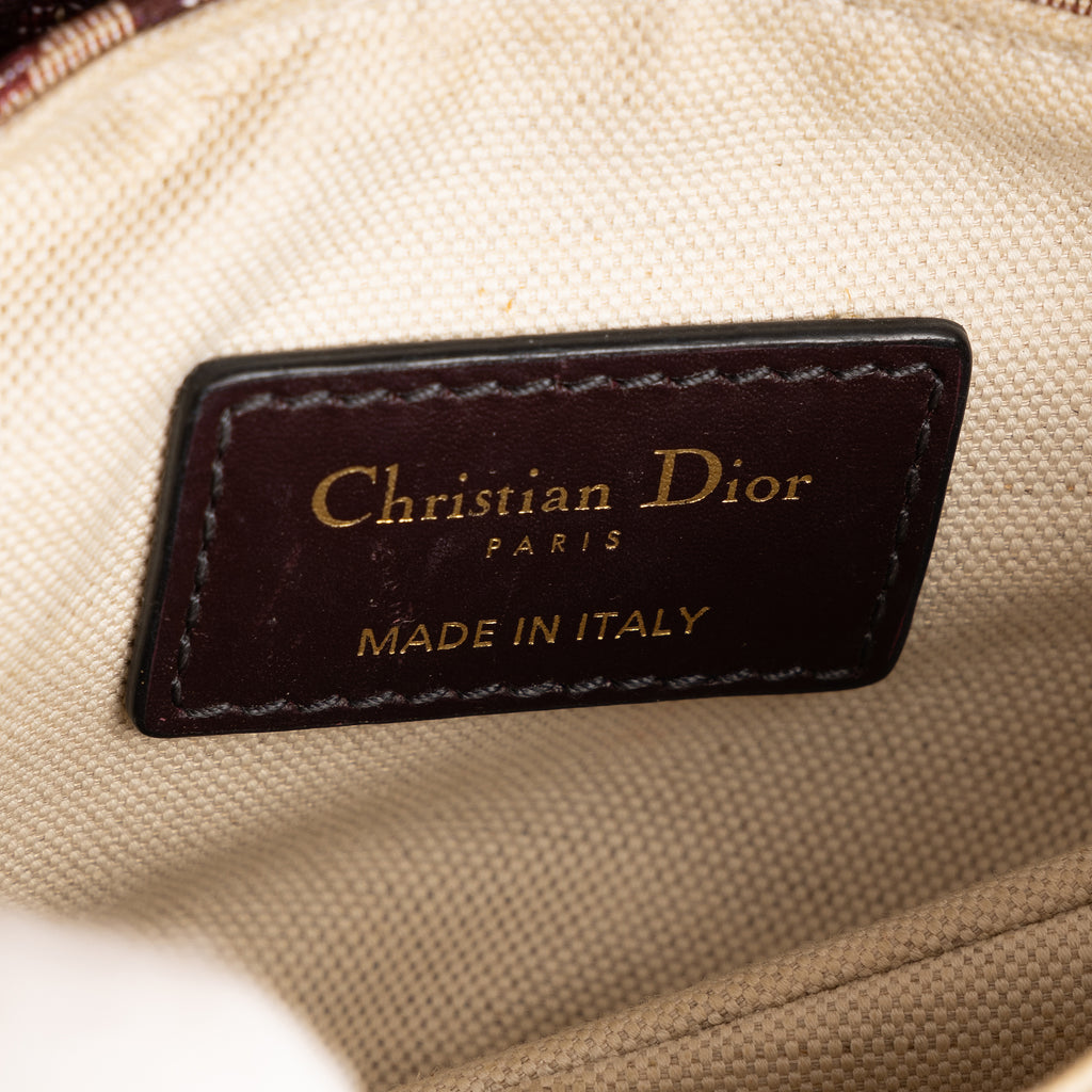 Sac à bandoulière Mini Saddle Oblique toile oblique Diorissimo bordeaux