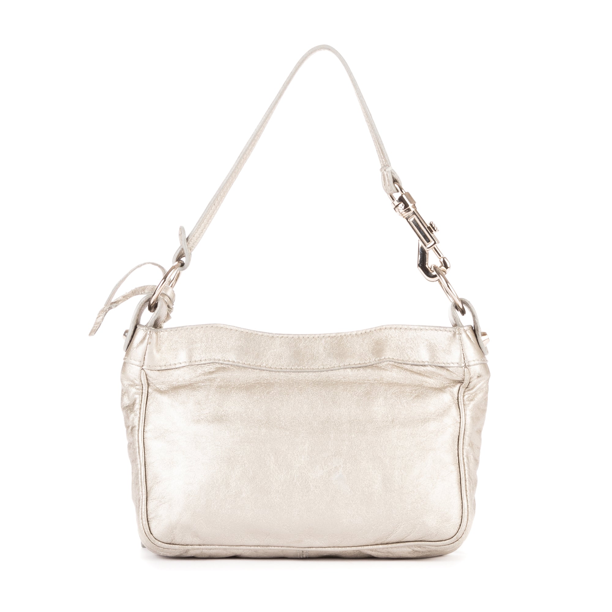 Shoulder Bag Hip Crossbody Silver Calfskin leather