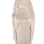 Bolso de hombro/cruzado de piel de becerro plateada