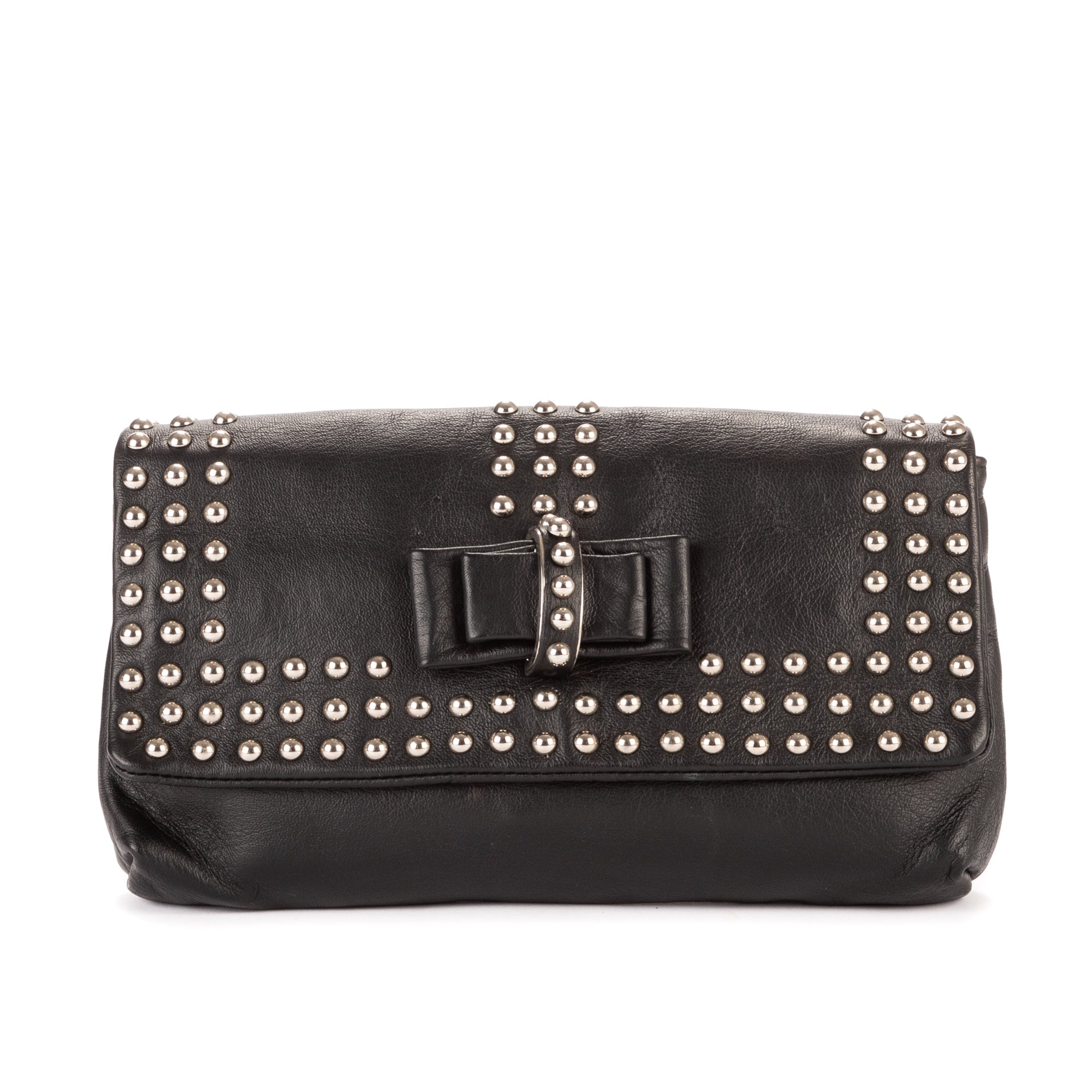 Shoulder Bag Sweet Charity Optic Clutch Black Studded bow embelishment