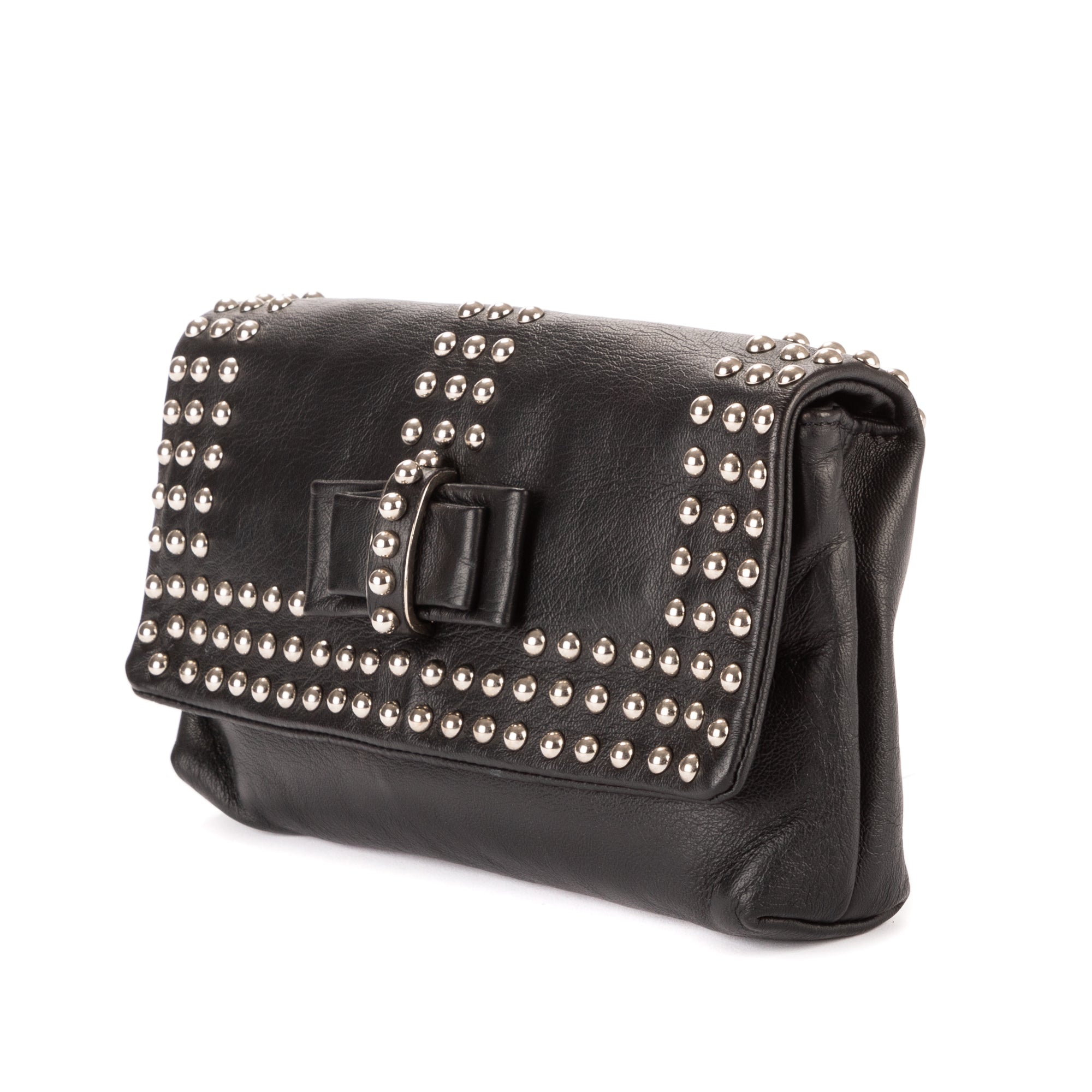 Shoulder Bag Sweet Charity Optic Clutch Black Studded bow embelishment