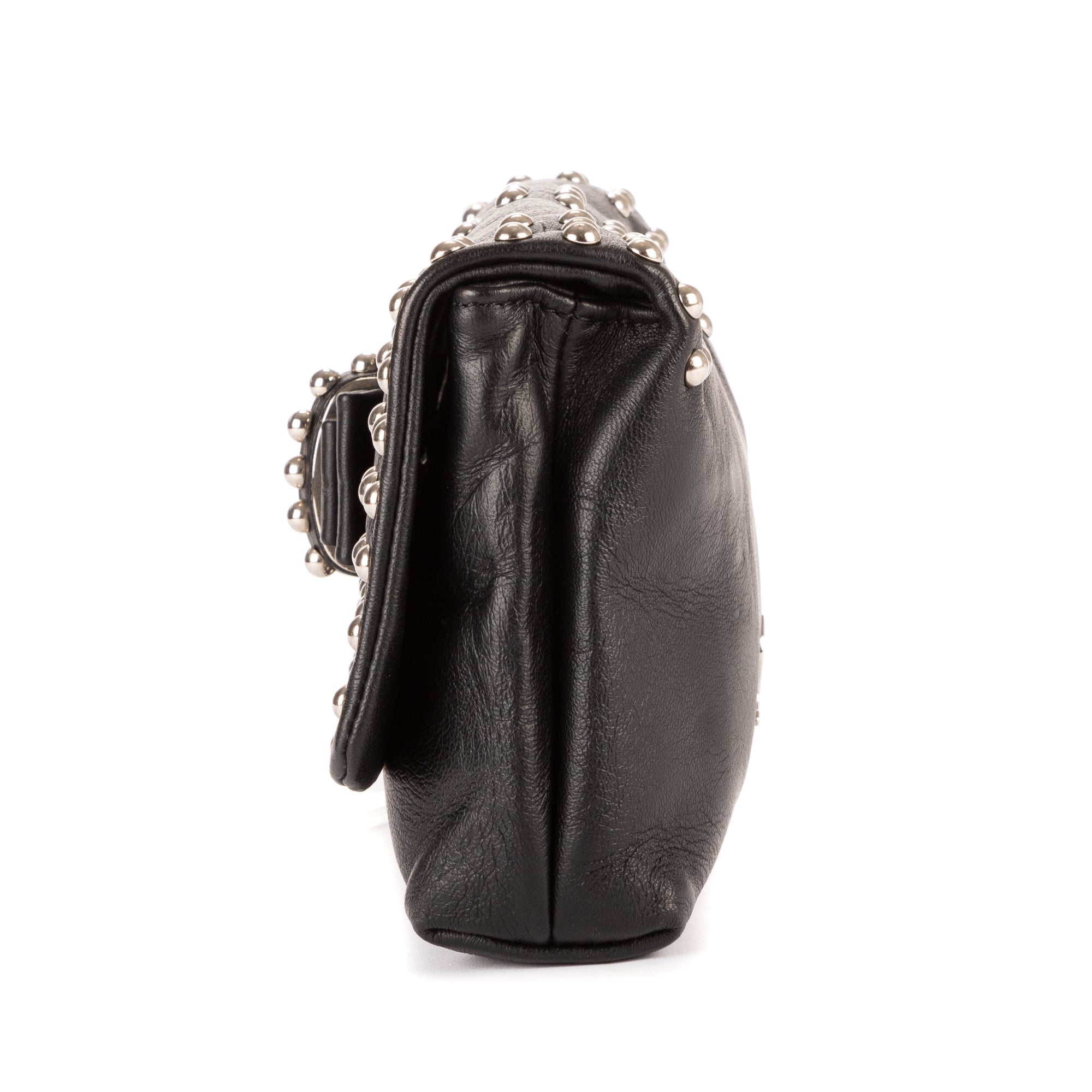 Shoulder Bag Sweet Charity Optic Clutch Black Studded bow embelishment