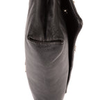 Bolso de Hombro Sweet Charity Clutch Óptico Negro con Lazos Tachonados