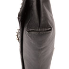 Bolso de Hombro Sweet Charity Clutch Óptico Negro con Lazos Tachonados