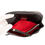 Bolso de Hombro Sweet Charity Clutch Óptico Negro con Lazos Tachonados