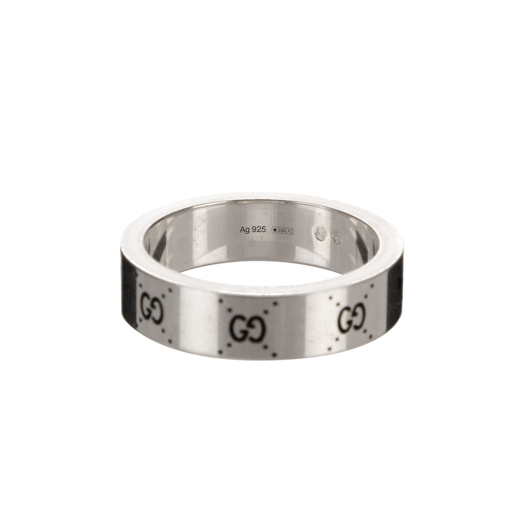Anillo Anillo Colaboración Adidas Plata Logo Adidas Banda Ancha Plata Esterlina