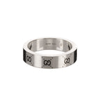 Anillo Anillo Colaboración Adidas Plata Logo Adidas Banda Ancha Plata Esterlina