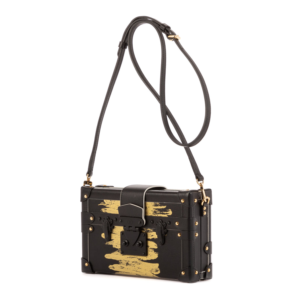 Shoulder Bag Small Trunk PM Black Smooth Canvas