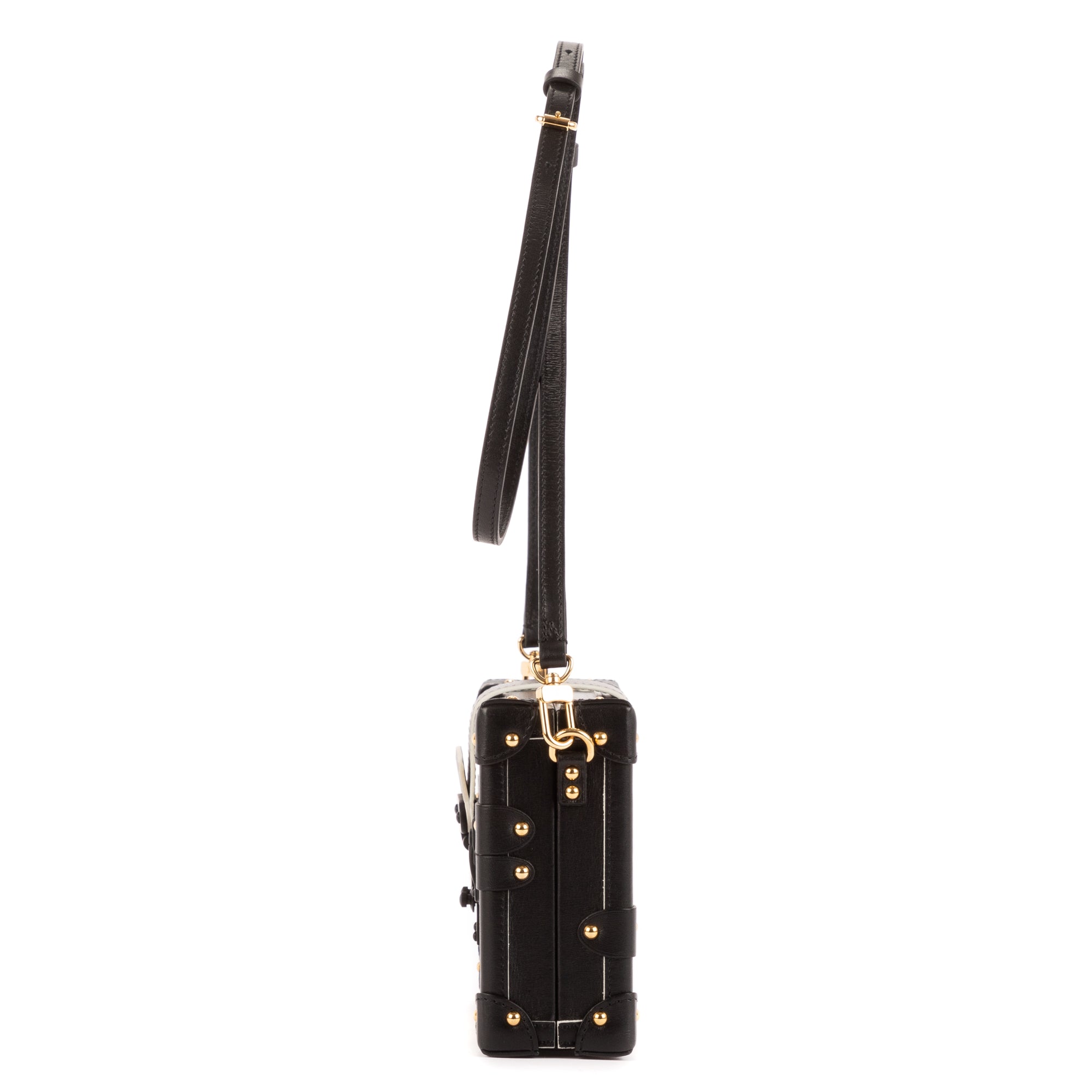 Shoulder Bag Small Trunk PM Black Smooth Canvas