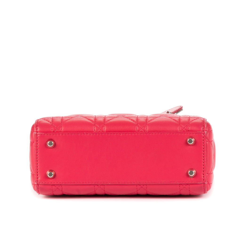 Bandolera Mini Lady Dior Mini Piel Cannage Rosa Fucsia