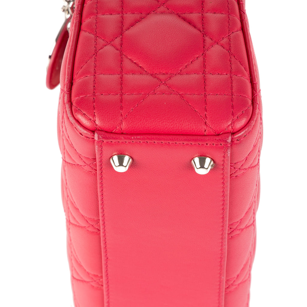 Bandolera Mini Lady Dior Mini Piel Cannage Rosa Fucsia