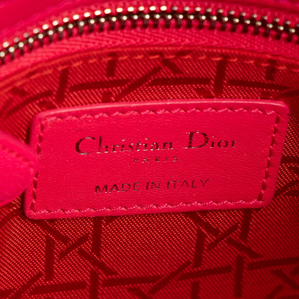 Bandolera Mini Lady Dior Mini Piel Cannage Rosa Fucsia