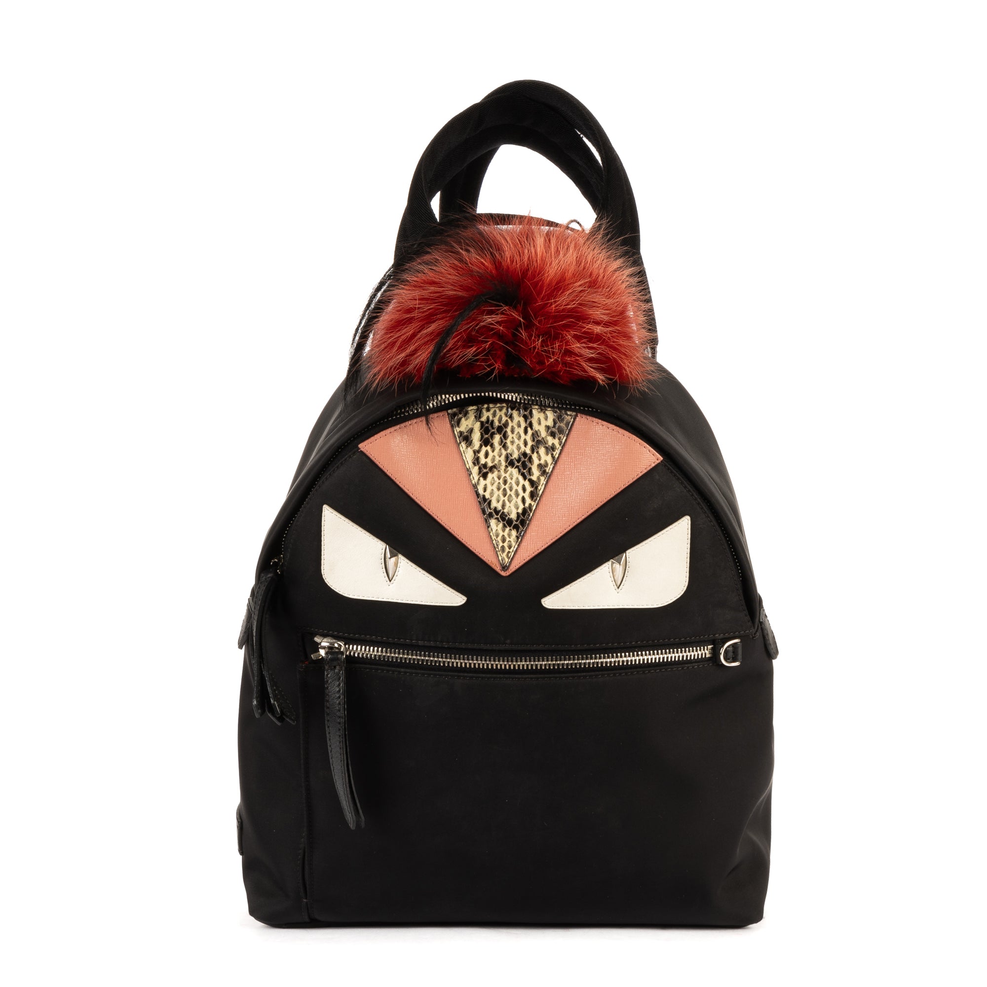 Backpack Monster Black Nylon with Python Skin