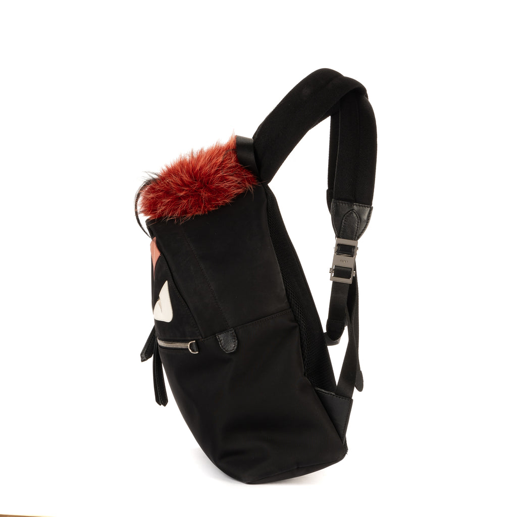 Sac à dos Monstre Nylon noir avec peau de python