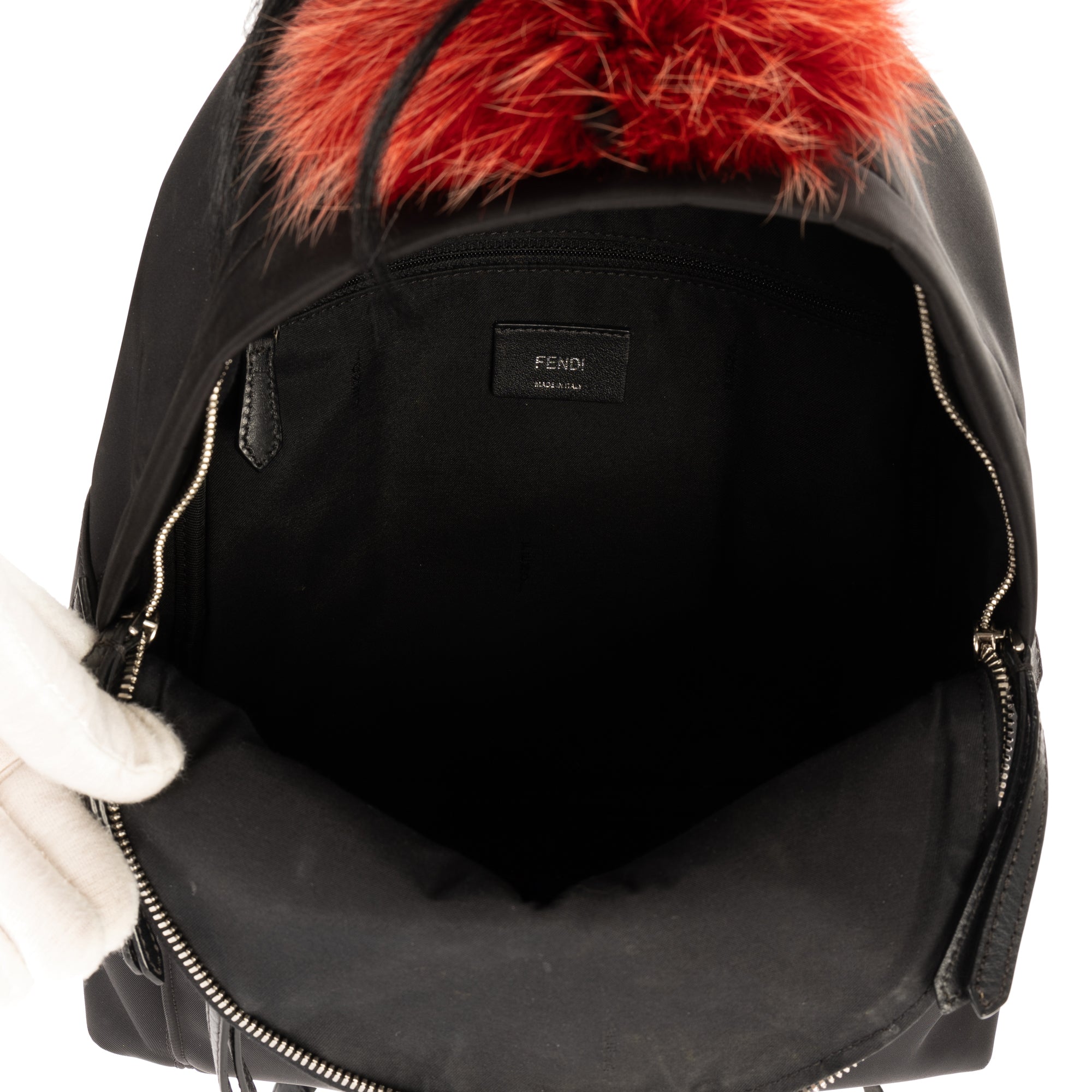 Sac à dos Monstre Nylon noir avec peau de python