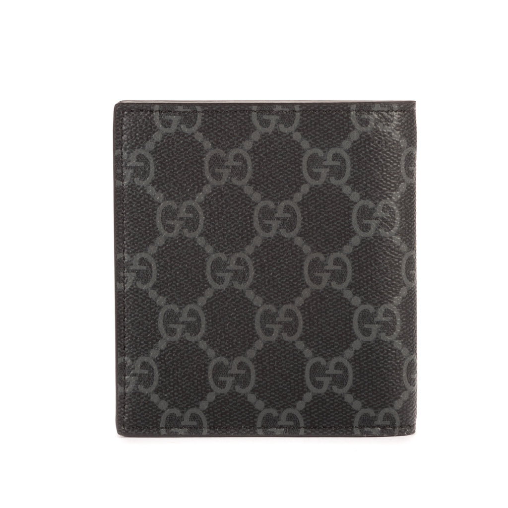 Portefeuille à deux volets Emblem en toile monogrammée grise