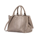 Bolso de Hombro Canapa Piel Suave Color Topo
