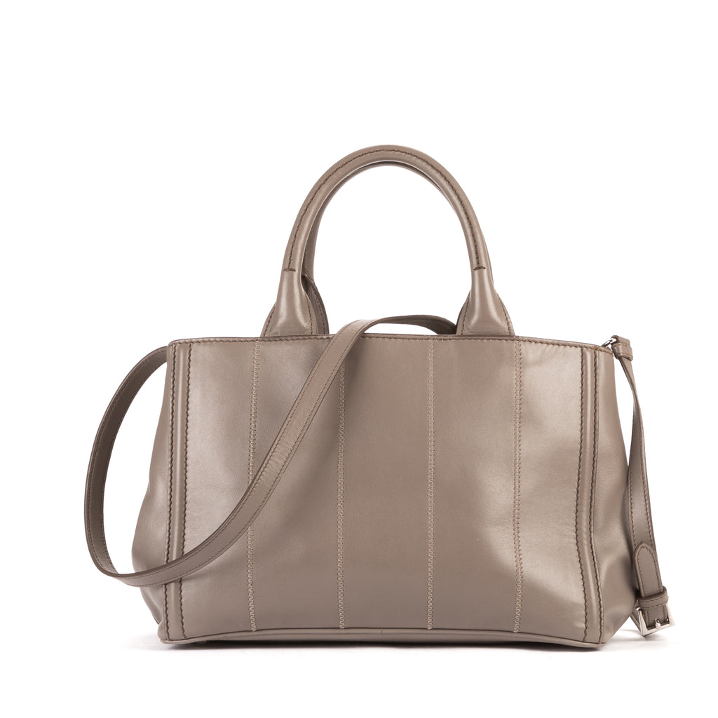 Bolso de Hombro Canapa Piel Suave Color Topo
