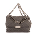 Sac bandoulière Beckett à rabat en daim gris