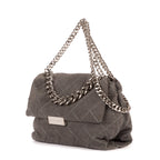 Sac bandoulière Beckett à rabat en daim gris