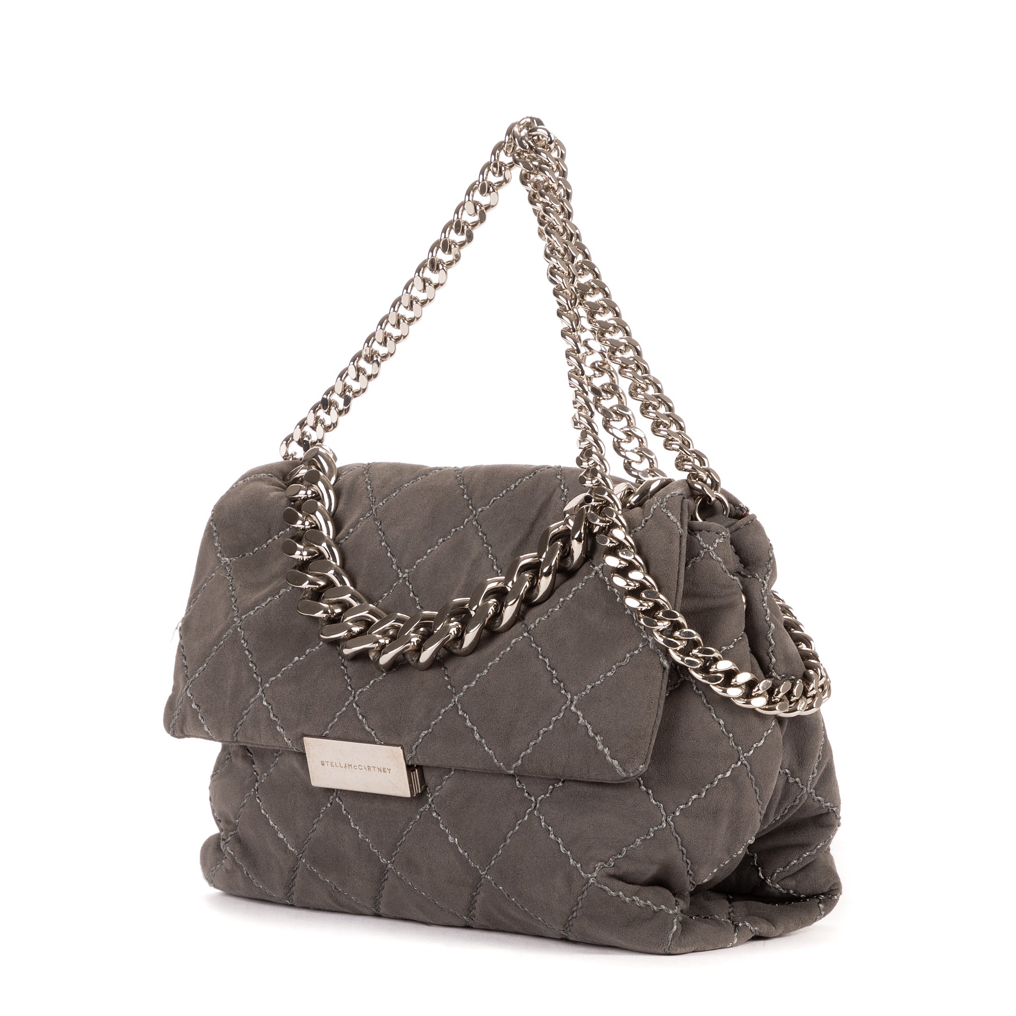 Sac bandoulière Beckett à rabat en daim gris