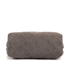 Sac bandoulière Beckett à rabat en daim gris