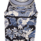 Handbag Rare Cabas Book Tote Medium Navy Blue Design Canvas