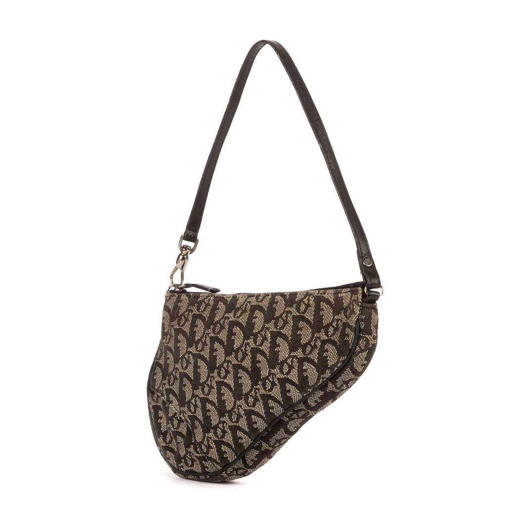 Sac à main Vintage Saddle Noir Toile Oblique Diorissimo