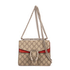 Bolso de Hombro Mini Dionysus Mini Lona Recubierta Beige/Piel de Ante