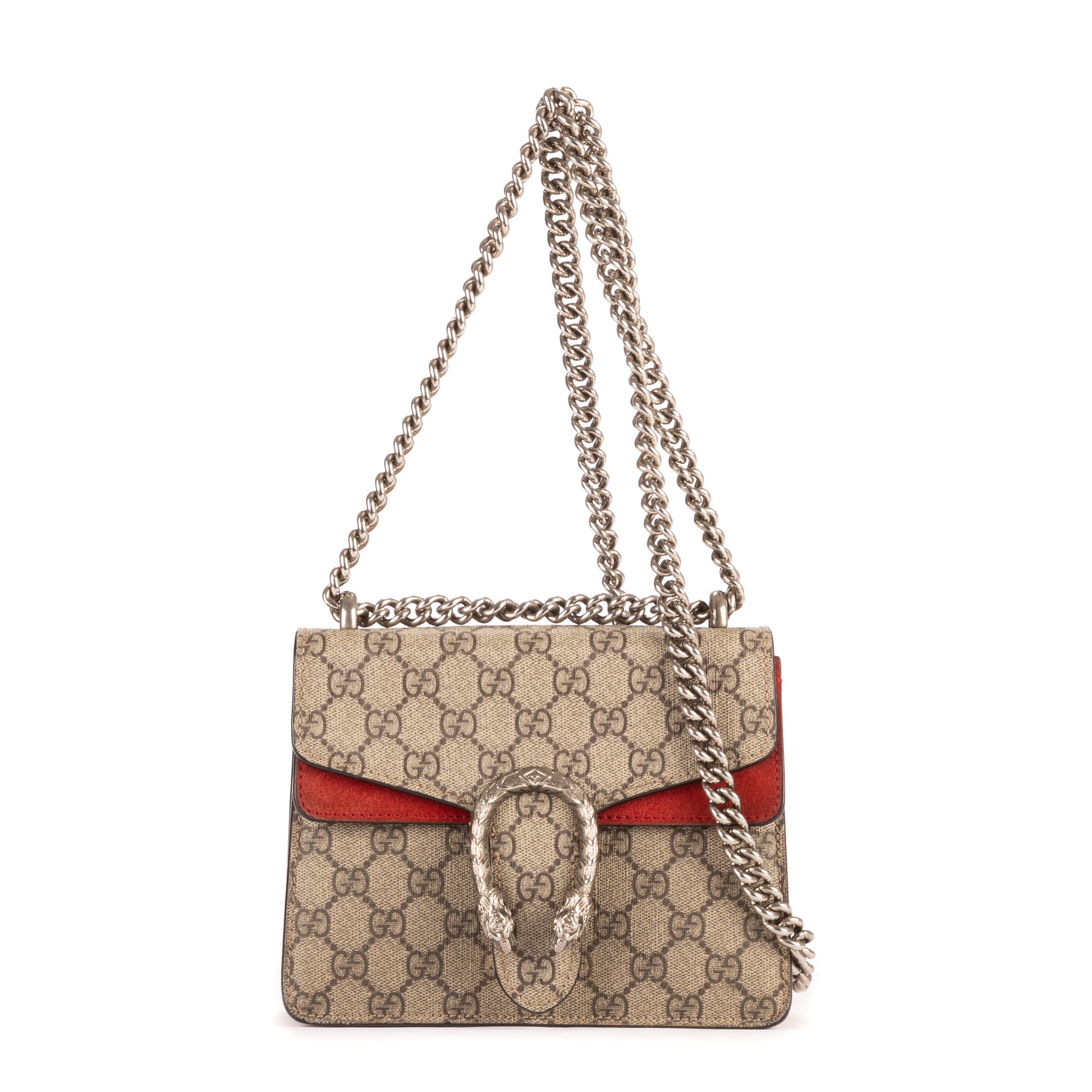 Shoulder Bag Mini Dionysus Mini Beige Coated Canvas/Suede Leather