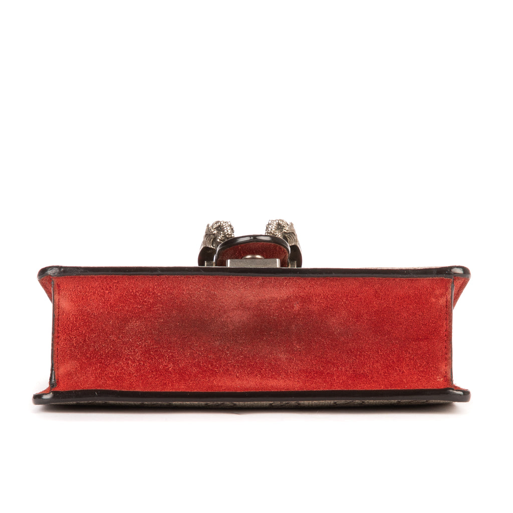 Bolso de Hombro Mini Dionysus Mini Lona Recubierta Beige/Piel de Ante