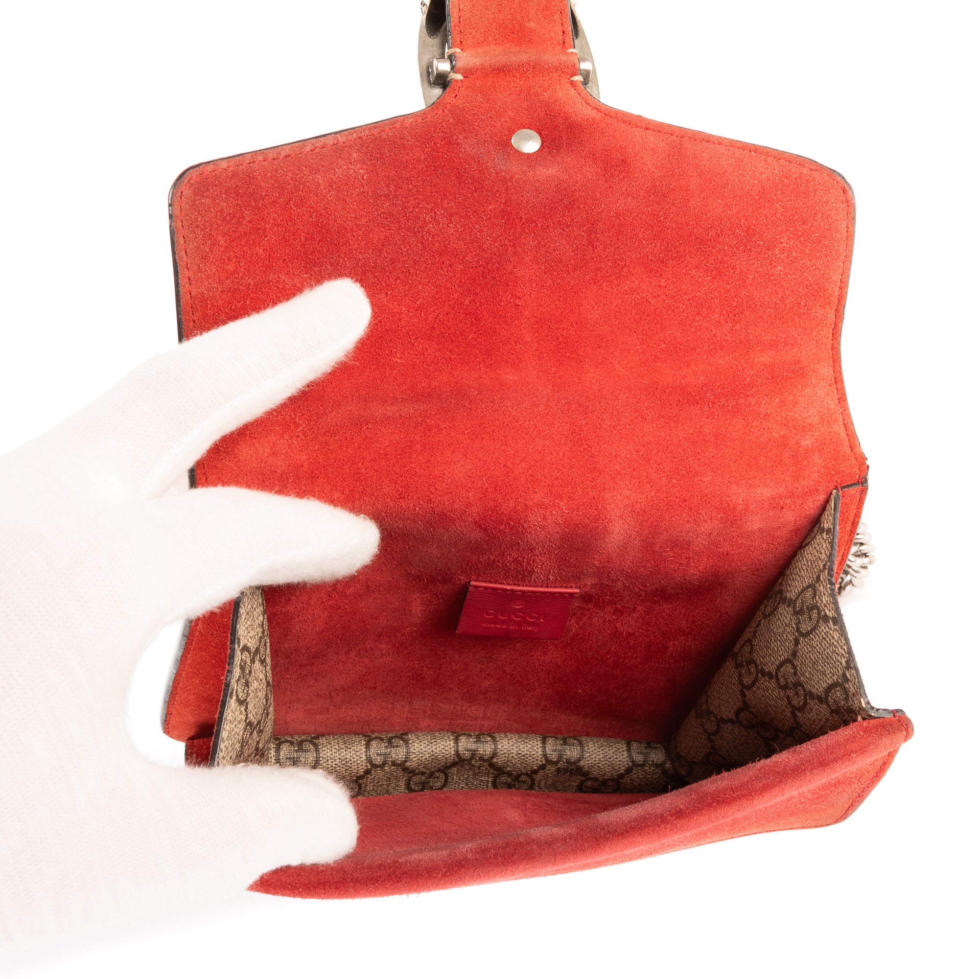 Bolso de Hombro Mini Dionysus Mini Lona Recubierta Beige/Piel de Ante